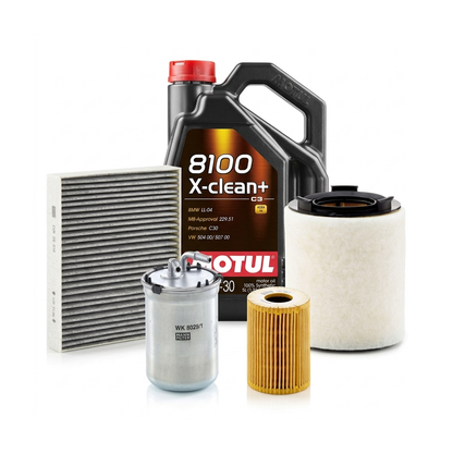 Kit revizie ulei Motul 8100 X-CLEAN+ 5W-30 + filtre VW Polo 5 1.2 TDI 75 CP – MANN