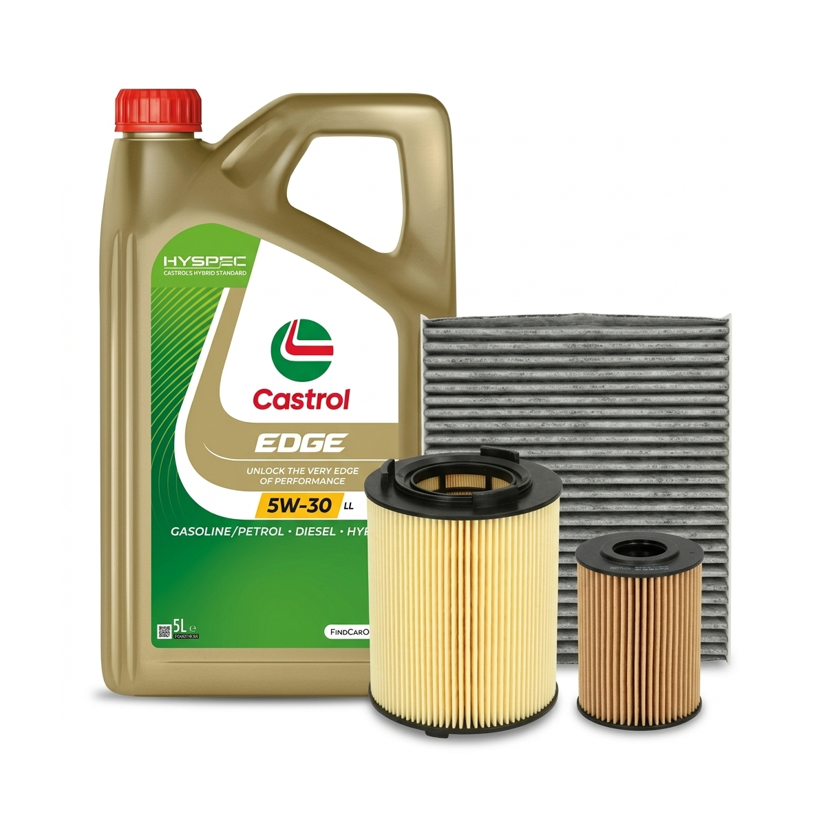 Kit revizie ulei Castrol EDGE 5W-30 LL + filtre VW Polo 5 1.2 TDI 75 CP – PURRO