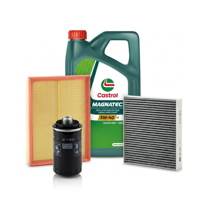 Kit revizie ulei Castrol MAGNATEC 5W-40 C3 + filtre VW Passat B6 1.8 TSI 152 CP – MANN