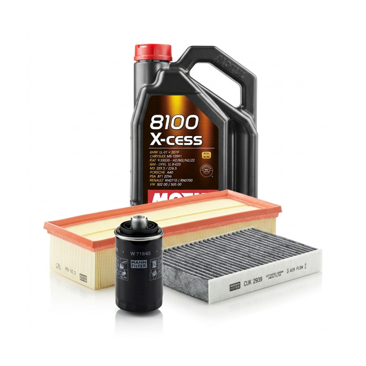 Kit revizie ulei Motul 8100 X-CESS 5W-40 + filtre VW Passat B6 1.8 TSI 152 CP – MANN