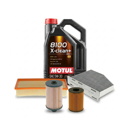 Kit revizie ulei Motul 8100 X-CLEAN+ 5W-30 + filtre VW Golf 6 1.6 TDI 90 CP – Bosch