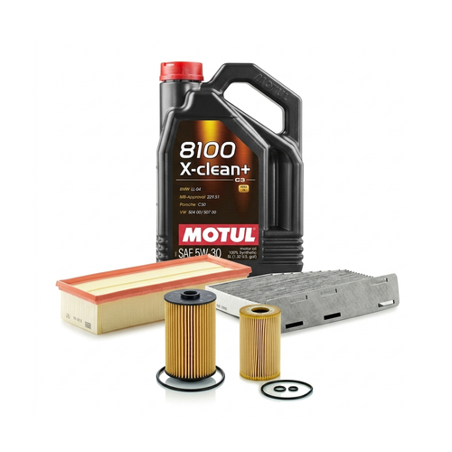 Kit revizie ulei Motul 8100 X-CLEAN+ 5W-30 + filtre VW Golf 6 1.6 TDI 90 CP – MANN