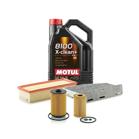 Kit revizie ulei Motul 8100 X-CLEAN+ 5W-30 + filtre VW Golf 6 1.6 TDI 90 CP – MANN
