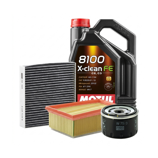 Kit revizie ulei Motul 8100 X-CLEAN FE 5W-30 + filtre Dacia Duster HS 1.6 16V 105 CP – MANN