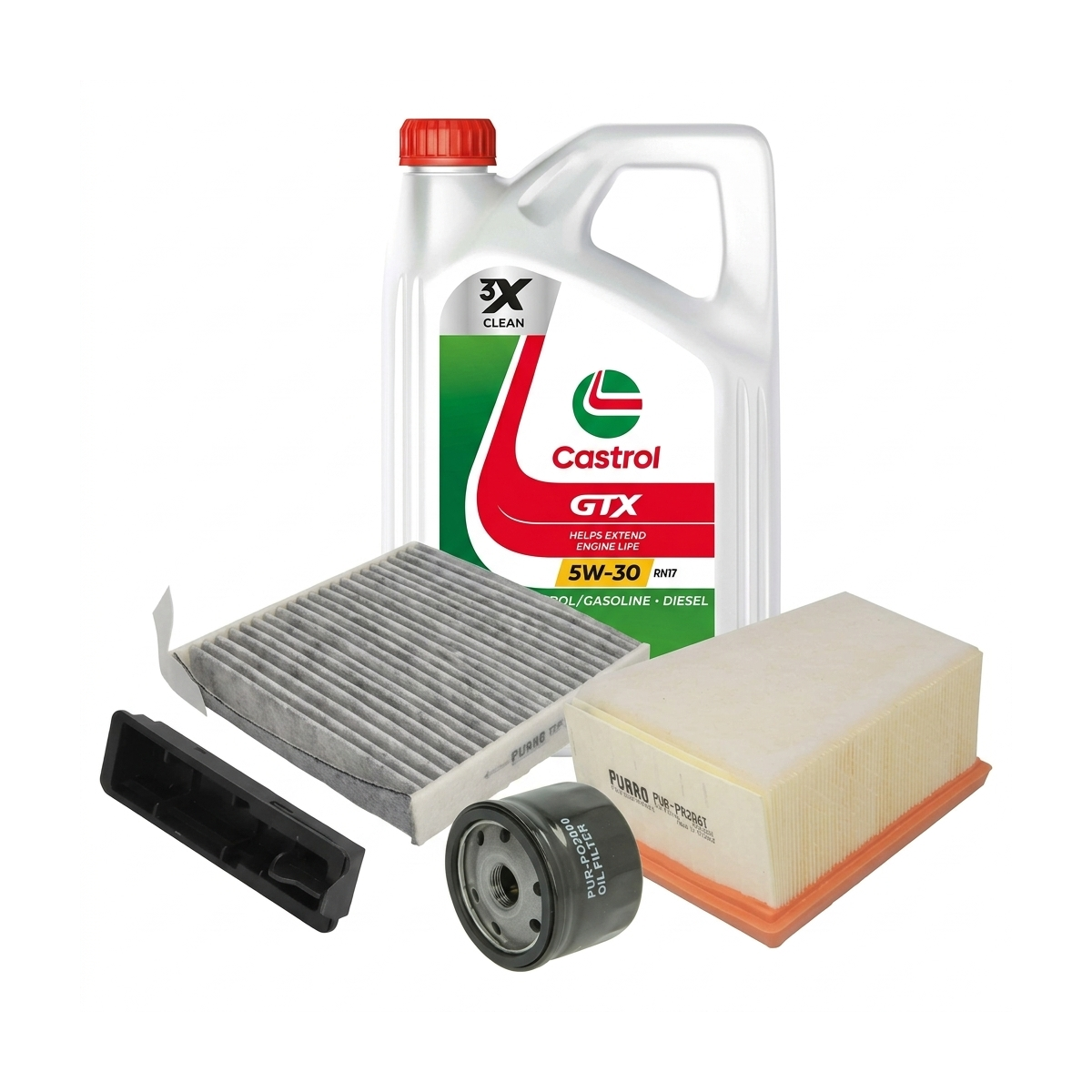 Kit revizie ulei Castrol GTX 5W-30 + filtre Dacia Duster HS 1.6 16V 105 CP – PURRO
