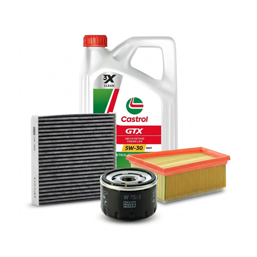 Kit revizie ulei Castrol GTX 5W-30 RN17 + filtre Dacia Duster HS 1.6 16V 4x4 105 CP – MANN