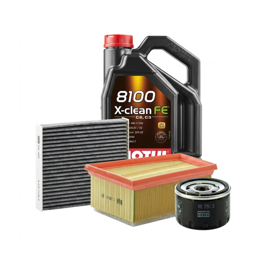 Kit revizie ulei Motul 8100 X-CLEAN FE 5W-30 + filtre Dacia Duster HS 1.6 16V 4x4 105 CP – MANN