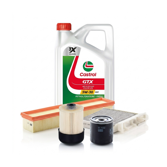 Kit revizie ulei Castrol GTX 5W-30 RN17 + filtre Dacia Duster HS 1.5 dCi 86 CP – MANN