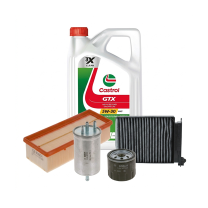 Kit revizie ulei Castrol GTX 5W-30 RN17 + filtre Dacia Duster HS 1.5 dCi 107 CP – Bosch