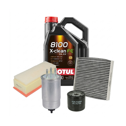 Kit revizie ulei Motul 8100 X-CLEAN FE 5W-30 + filtre Dacia Duster HS 1.5 dCi 107 CP – PURRO