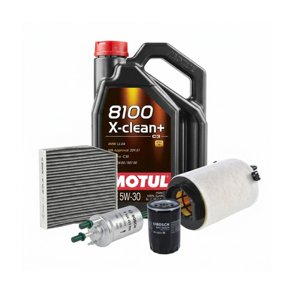 Kit revizie ulei Motul 8100 X-CLEAN+ 5W-30 + filtre VW Jetta 3 1.6 MultiFuel 102 CP – Bosch