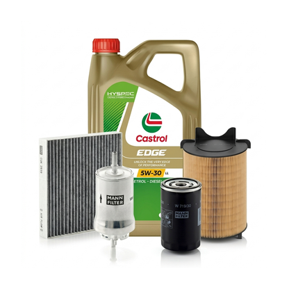 Kit revizie ulei Castrol EDGE 5W-30 LL + filtre VW Jetta 3 1.6 MultiFuel 102 CP – MANN