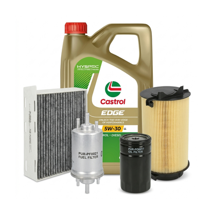 Kit revizie ulei Castrol EDGE 5W-30 LL + filtre VW Jetta 3 1.6 MultiFuel 102 CP – PURRO