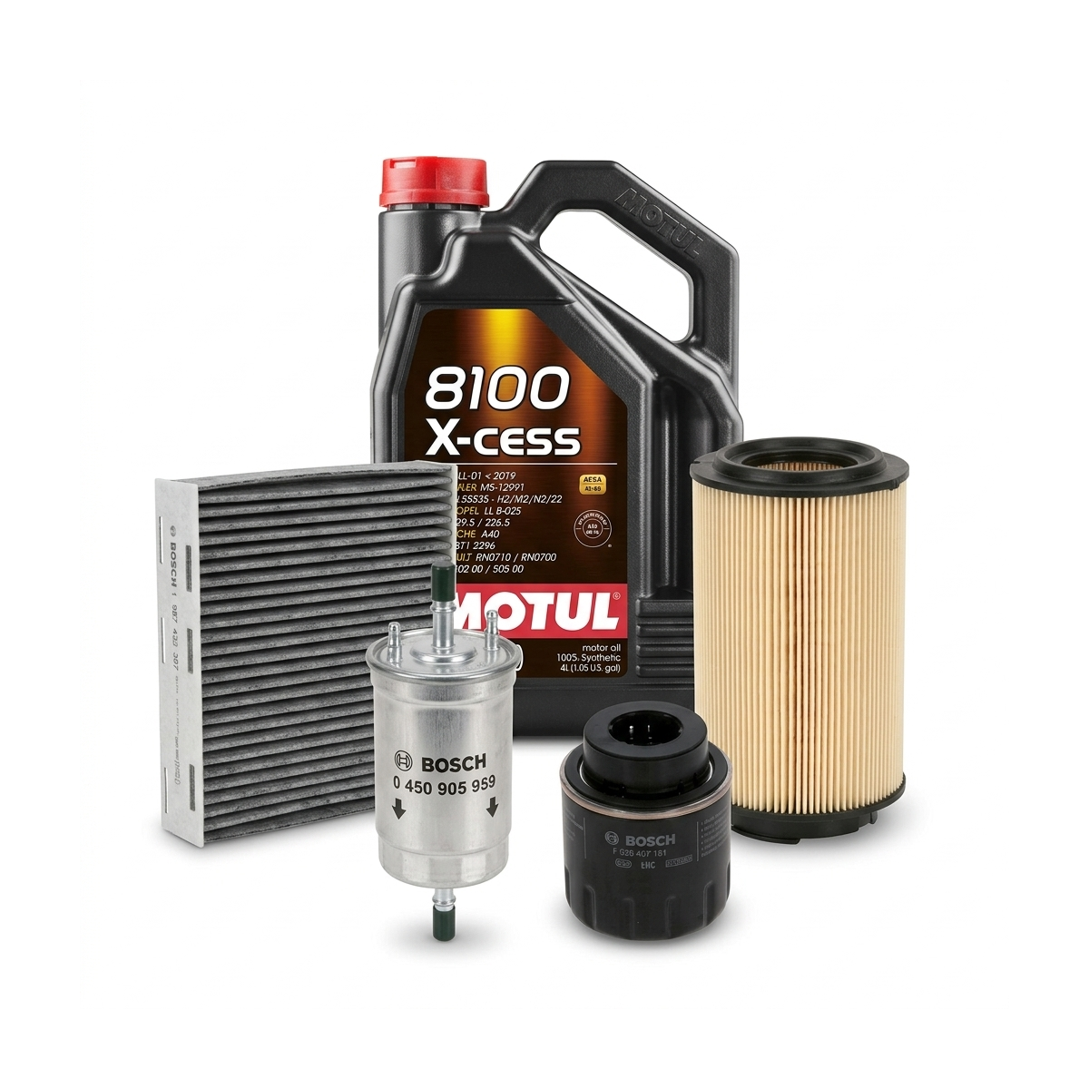Kit revizie ulei Motul 8100 X-CESS 5W-40 + filtre Skoda Octavia 2 1.2 TSI 105 CP – Bosch