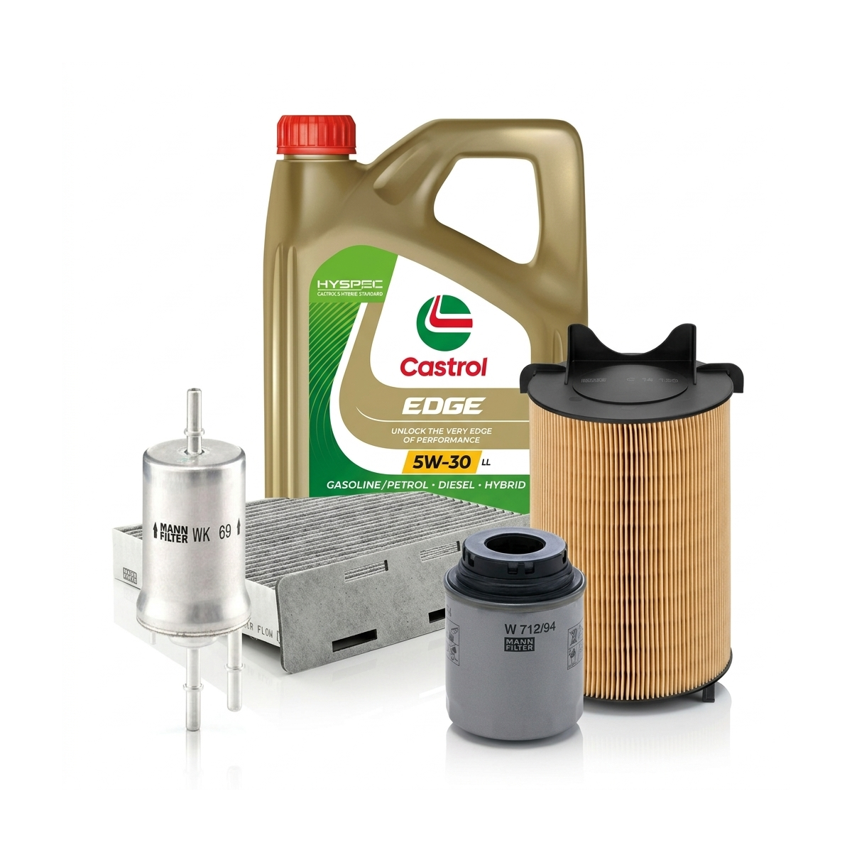 Kit revizie ulei Castrol EDGE 5W-30 LL + filtre Skoda Octavia 2 1.2 TSI 105 CP – MANN
