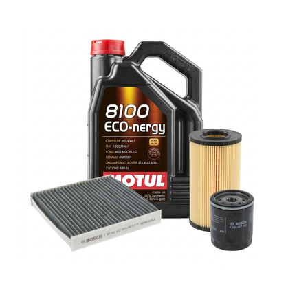 Kit revizie ulei Motul 8100 ECO-NERGY 5W-30 + filtre Ford Focus 2 2.0 CNG 145 CP – Bosch