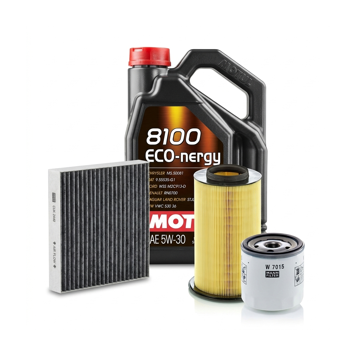 Kit revizie ulei Motul 8100 ECO-NERGY 5W-30 + filtre Ford Focus 2 2.0 CNG 145 CP – MANN