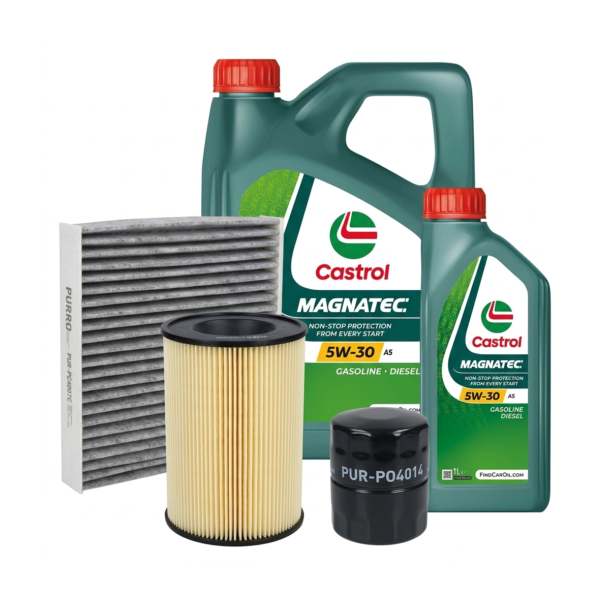 Kit revizie ulei Castrol MAGNATEC 5W-30 A5 + filtre Ford Focus 2 2.0 CNG 145 CP – PURRO