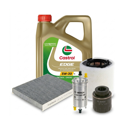 Kit revizie ulei Castrol EDGE 5W-30 LL + filtre VW Polo 5 1.4 GTI 180 CP – Bosch