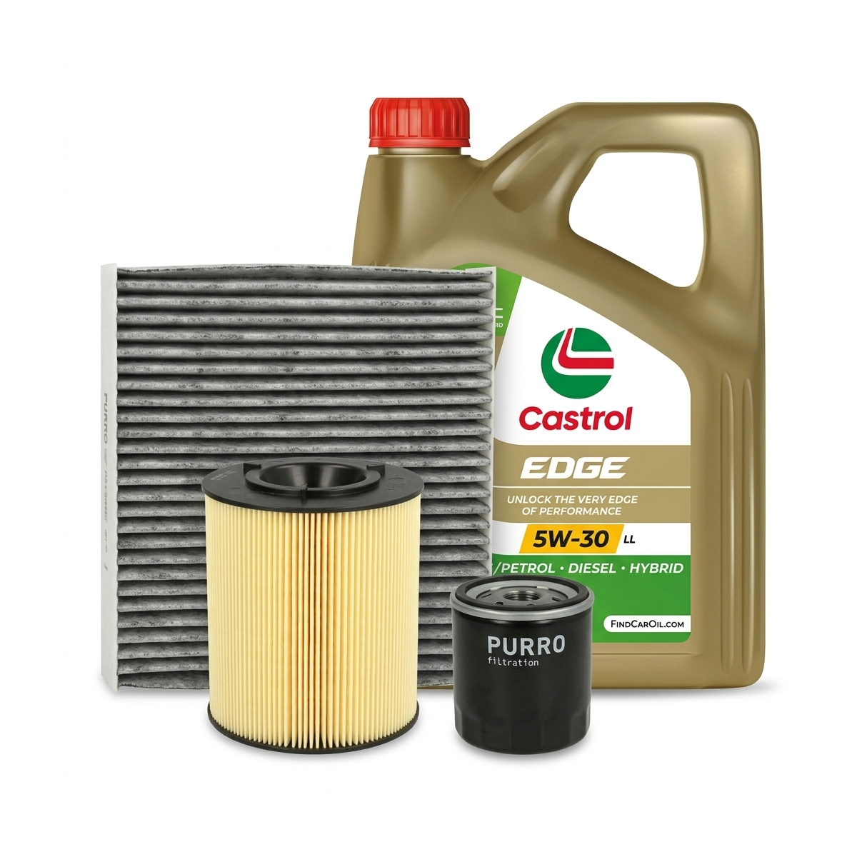 Kit revizie ulei Castrol EDGE 5W-30 LL + filtre VW Polo 5 1.4 GTI 180 CP – PURRO