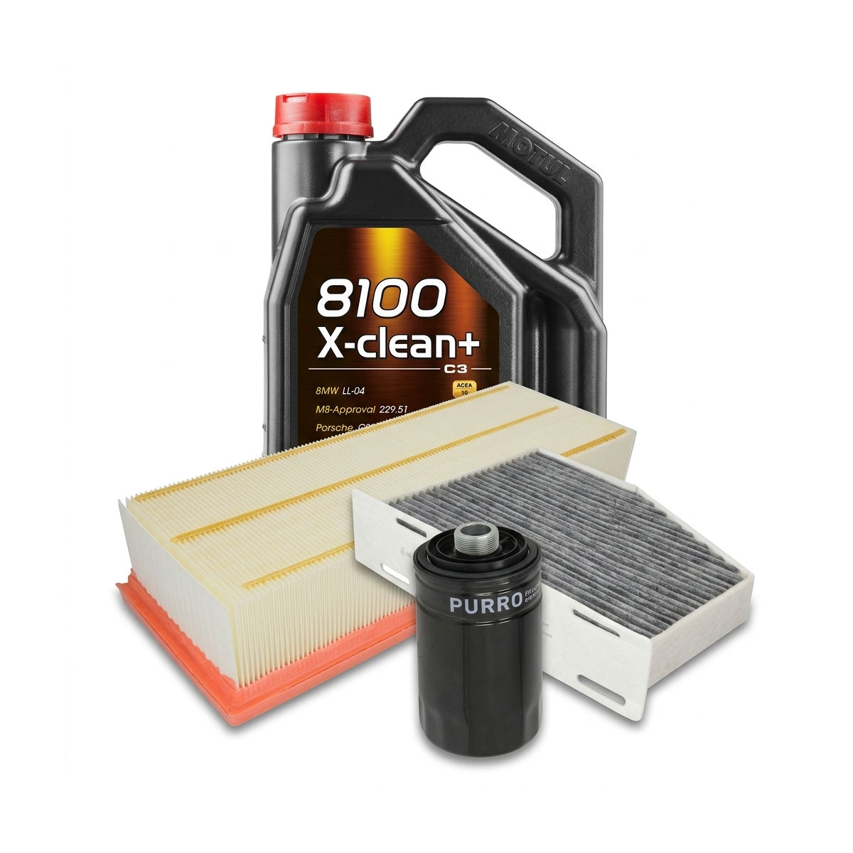 Kit revizie ulei Motul 8100 X-CLEAN+ 5W-30 + filtre VW Golf 6 1.8 TSI 160 CP – PURRO