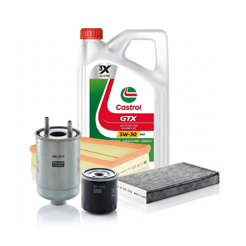 Kit revizie ulei Castrol GTX 5W-30 RN17 + filtre Renault Megane 3 1.5 dCi 106 CP – MANN