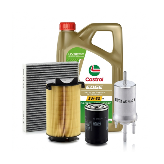 Kit revizie ulei Castrol EDGE 5W-30 LL + filtre VW Golf 6 1.6 MultiFuel 102 CP – MANN