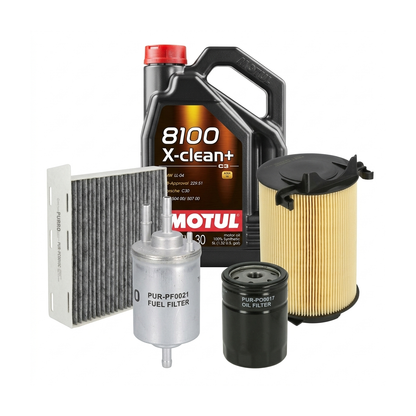 Kit revizie ulei Motul 8100 X-CLEAN+ 5W-30 + filtre Skoda Octavia 2 1.6 LPG 102 CP – PURRO