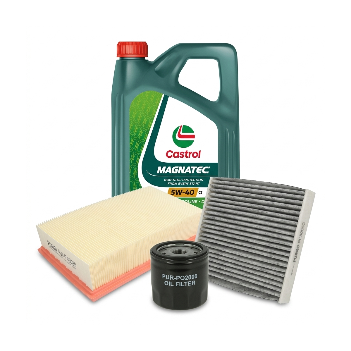 Kit revizie ulei Castrol MAGNATEC 5W-40 C3 + filtre Renault Clio 3 1.6 107 CP – PURRO