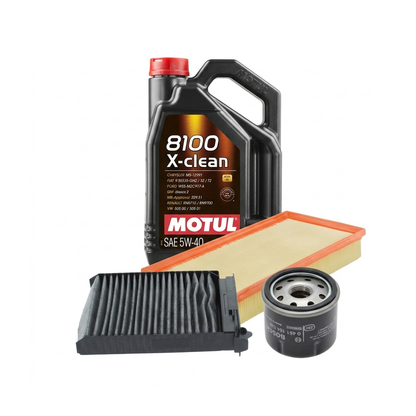 Kit revizie ulei Motul 8100 X-CLEAN 5W-40 + filtre Renault Clio 3 1.2 Ethanol 75 CP – Bosch