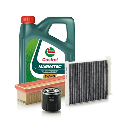Kit revizie ulei Castrol MAGNATEC 5W-40 A3/B4 + filtre Renault Clio 3 1.2 Ethanol 75 CP – MANN
