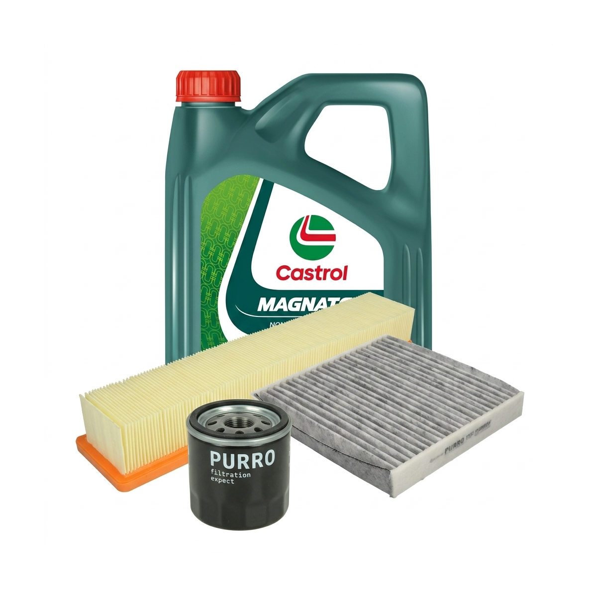 Kit revizie ulei Castrol MAGNATEC 5W-40 A3/B4 + filtre Renault Clio 3 1.2 Ethanol 75 CP – PURRO