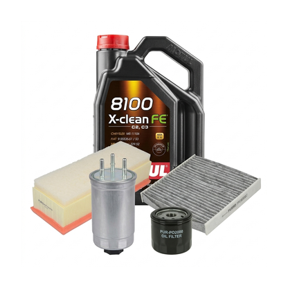 Kit revizie ulei Motul 8100 X-CLEAN FE 5W-30 + filtre Dacia Duster HS 1.5 dCi 90 CP – PURRO
