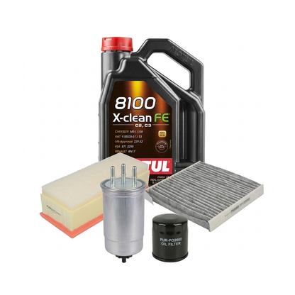 Kit revizie ulei Motul 8100 X-CLEAN FE 5W-30 + filtre Dacia Duster HS 1.5 dCi 4x4 90 CP – PURRO