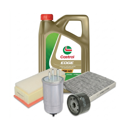Kit revizie ulei Castrol EDGE 5W-40 + filtre Dacia Duster HS 1.5 dCi 4x4 110 CP – PURRO