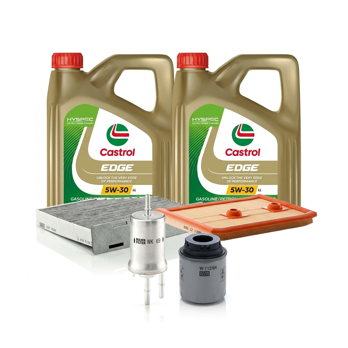 Kit revizie ulei Castrol EDGE 5W-30 LL + filtre VW Jetta 4 1.4 TSI 150 CP – MANN