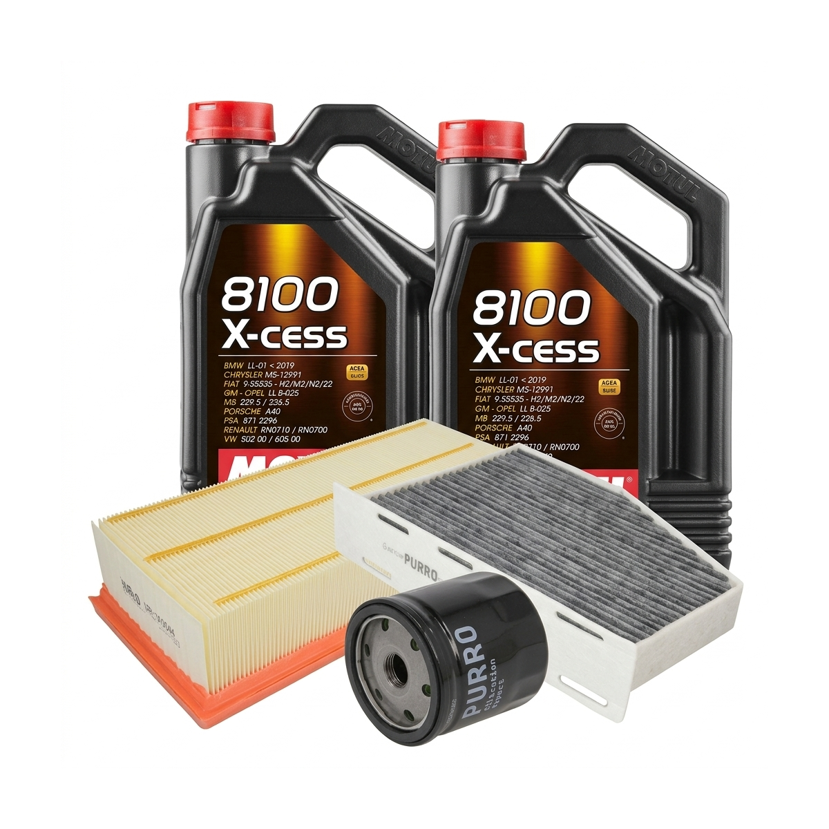 Kit revizie ulei Motul 8100 X-CESS 5W-40 + filtre VW Jetta 4 1.4 TSI 150 CP – PURRO