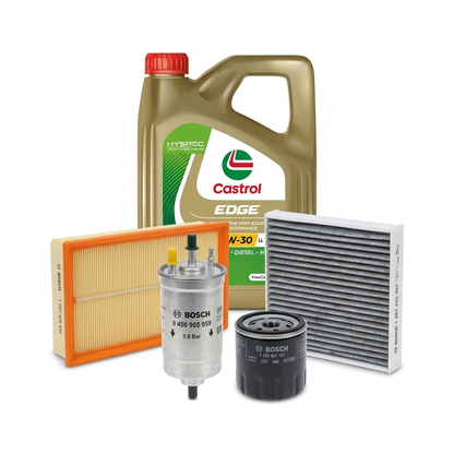 Kit revizie ulei Castrol EDGE 5W-30 LL + filtre VW Touran 1T3 1.4 TSI 140 CP – Bosch