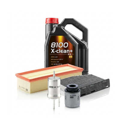 Kit revizie ulei Motul 8100 X-CLEAN+ 5W-30 + filtre VW Touran 1T3 1.4 TSI 140 CP – MANN