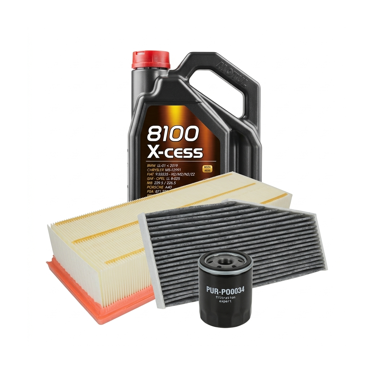 Kit revizie ulei Motul 8100 X-CESS 5W-40 + filtre VW Touran 1T3 1.4 TSI EcoFuel 150 CP – PURRO