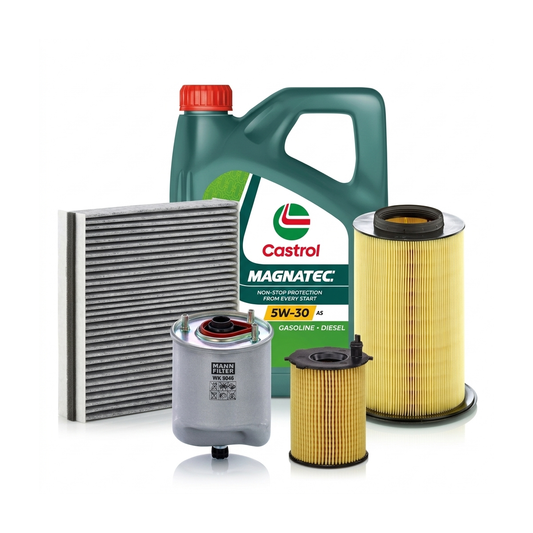Kit revizie ulei Castrol MAGNATEC 5W-30 A5 + filtre Ford Focus 3 1.6 TDCi ECOnetic 105 CP – MANN