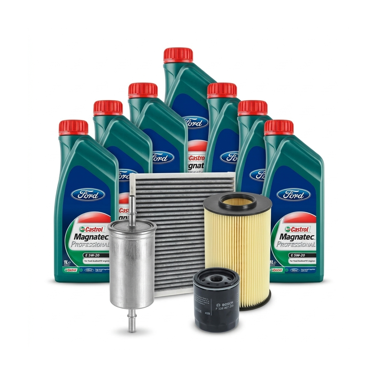Kit revizie ulei Castrol Magnatec Professional Ford 5W-20 + filtre Ford Focus 3 2.0 ST 250 CP – Bosch