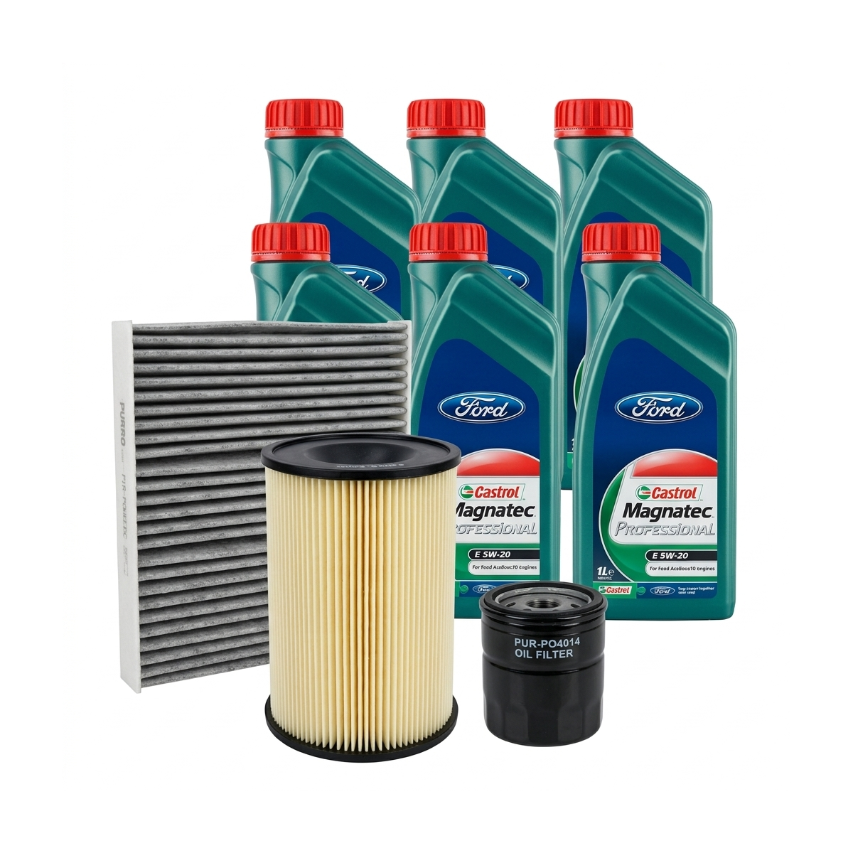 Kit revizie ulei Castrol Magnatec Professional Ford 5W-20 + filtre Ford Focus 3 2.0 ST 250 CP – PURRO
