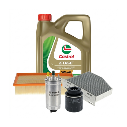 Kit revizie ulei Castrol EDGE 5W-40 + filtre VW Touran 1T3 1.4 TSI 170 CP – Bosch