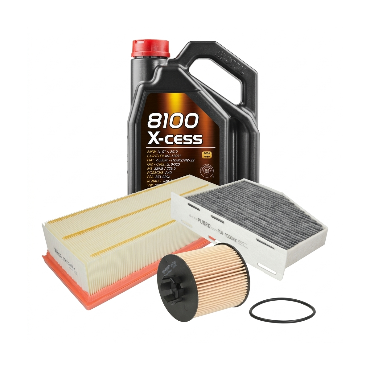 Kit revizie ulei Motul 8100 X-CESS 5W-40 + filtre VW Touran 1T3 1.4 TSI 170 CP – PURRO