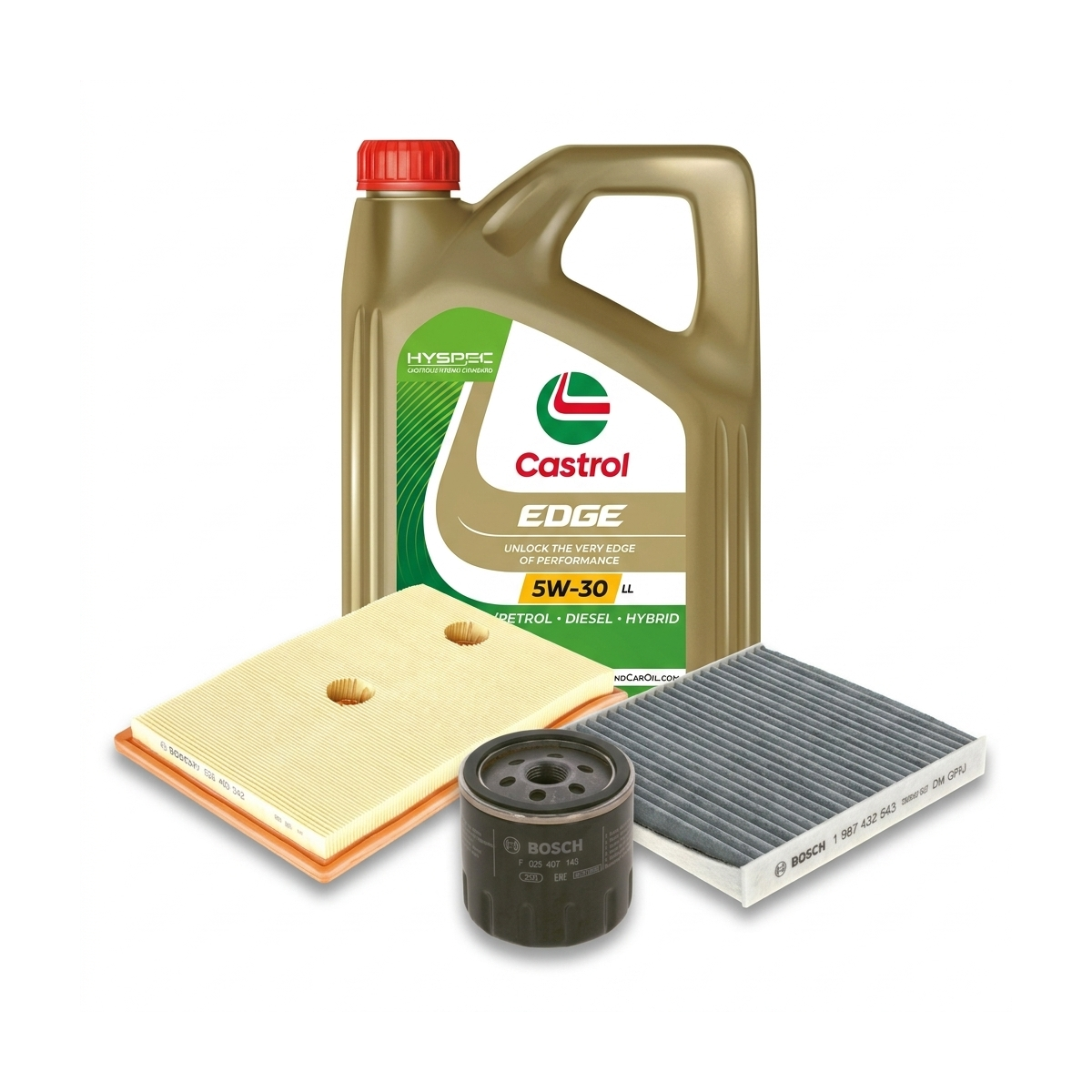 Kit revizie ulei Castrol EDGE 5W-30 LL + filtre VW Golf 7 1.2 TSI 86 CP – Bosch
