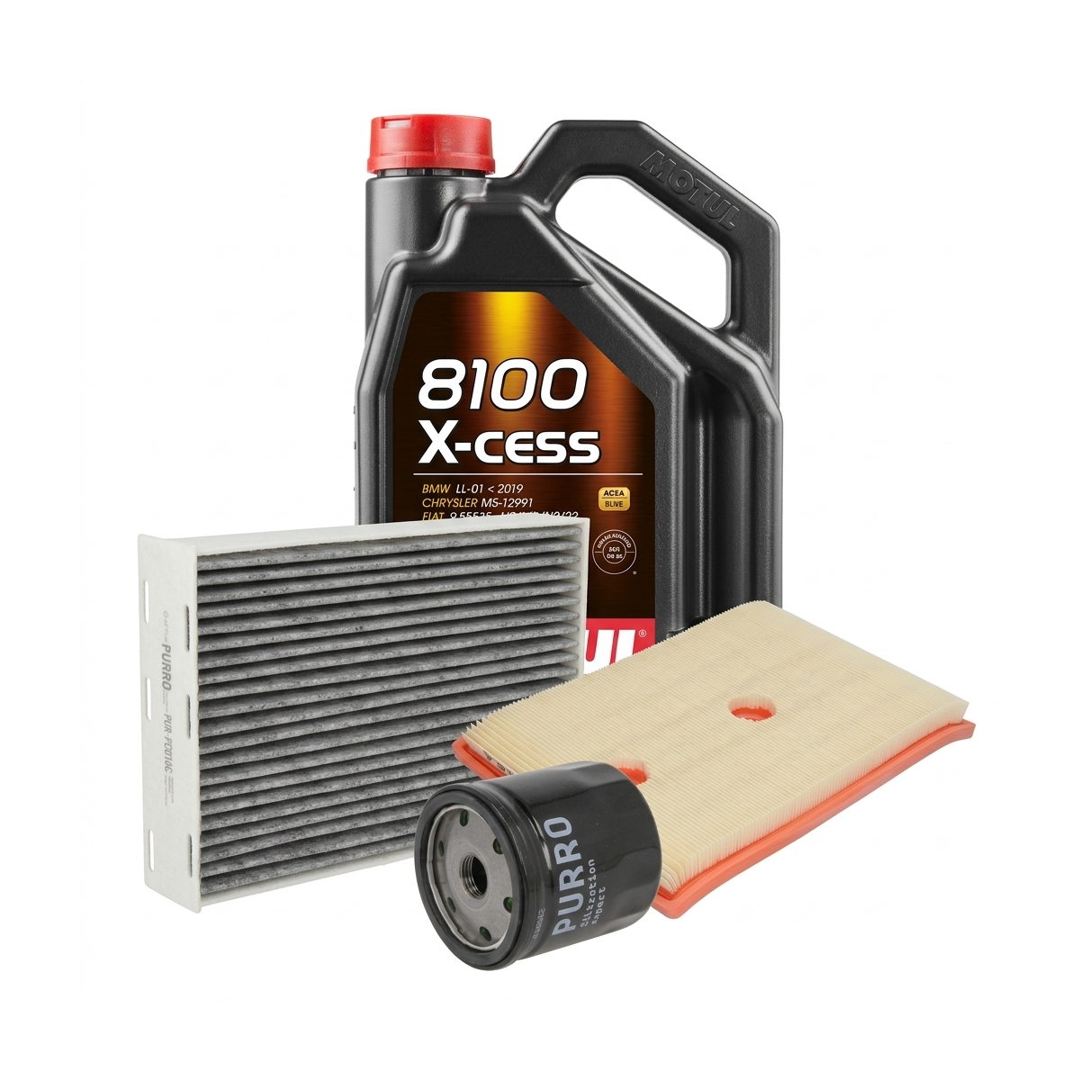 Kit revizie ulei Motul 8100 X-CESS 5W-40 + filtre VW Jetta 4 1.4 TSI Hybrid 170 CP – PURRO