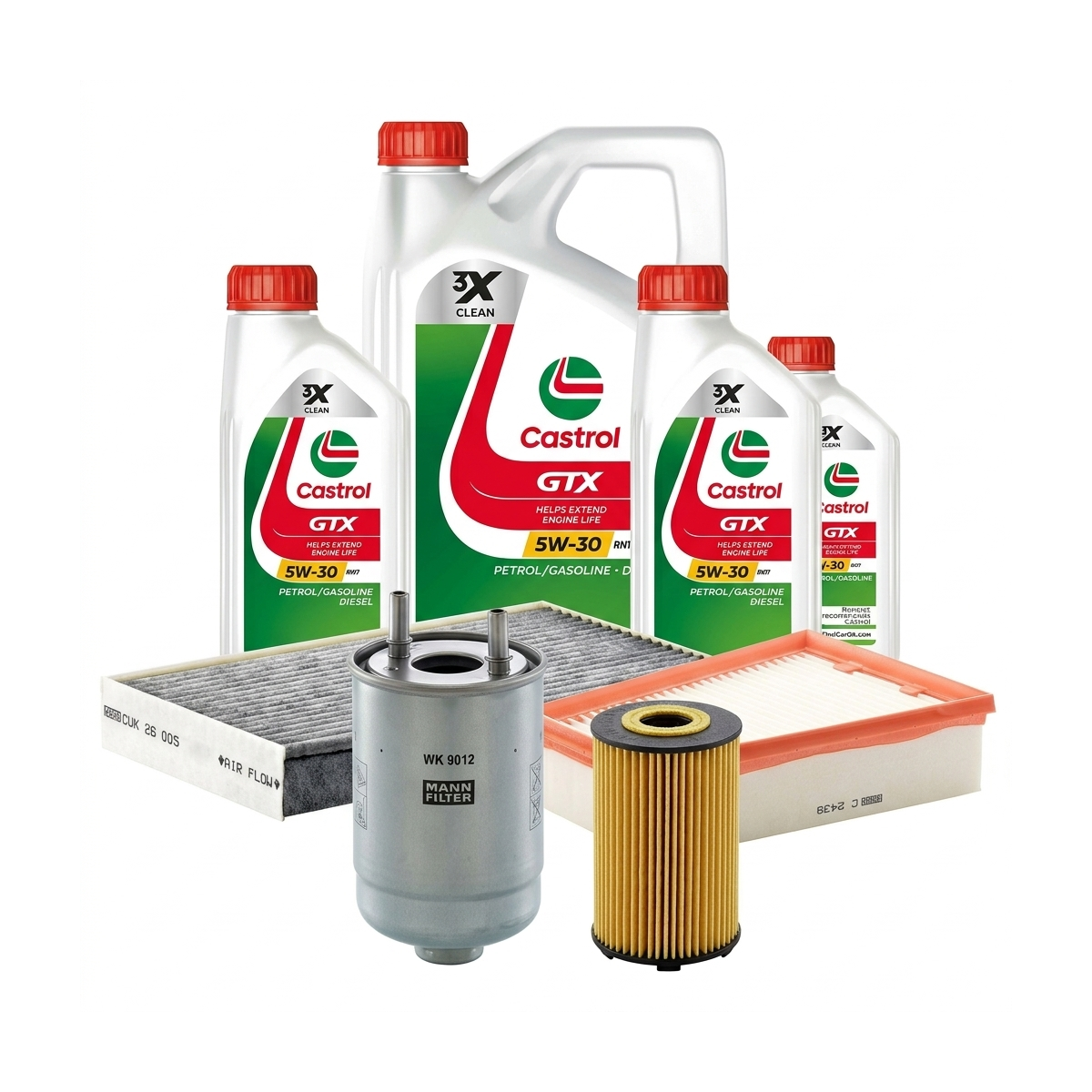 Kit revizie ulei Castrol GTX 5W-30 RN17 + filtre Renault Megane 3 2.0 dCi 163 CP – MANN