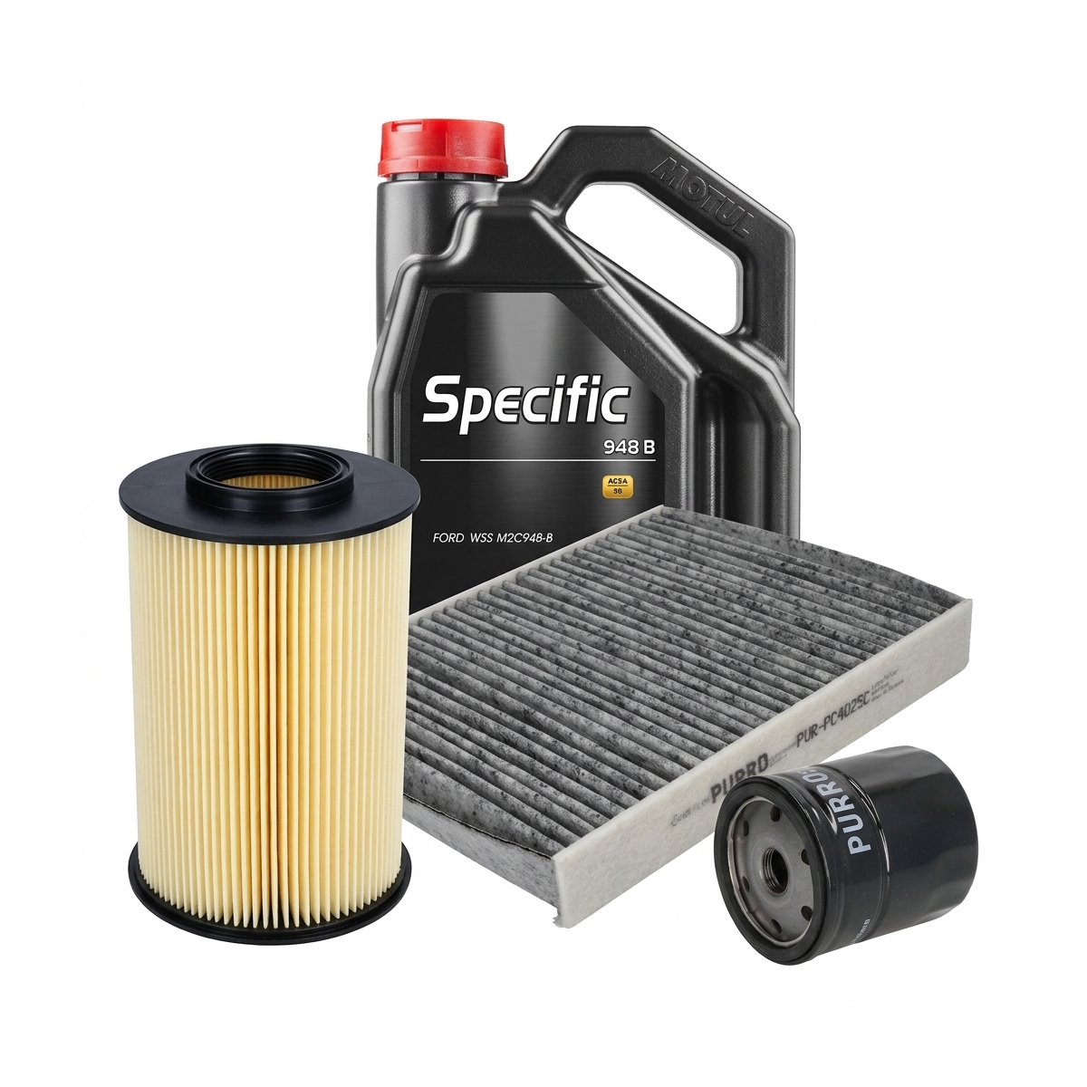 Kit revizie ulei Motul SPECIFIC 948B 5W-20 + filtre Ford Focus 3 2.0 162 CP – PURRO