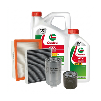 Kit revizie ulei Castrol GTX 5W-30 C4 + filtre Renault Clio 4 1.5 dCi 90 CP – Bosch